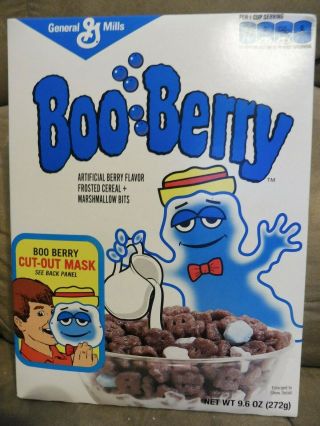 2014 Boo Berry Cut Out Mask Cereal Box General Mills Monsters Cereals Booberry