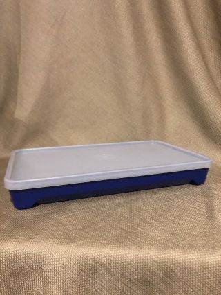 Vintage Tupperware Hot Dog,  Sausage,  Bacon,  Deli Meat Keeper Container Blue