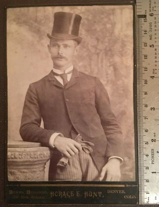 1880’s Cabinet Card Young Man In A Top Hat Denver Colorado