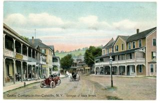 Griffins Corners Ny - Main Street Scene - Postcard Catskills Fleischmanns