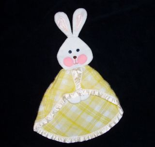 Fisher Price 1979 Vintage Yellow Bunny Baby Blanket Security Lovey