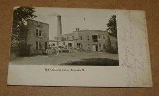 C1905 Milk Condensing Factory Pecatonica Illinois Postcard Il - Town View