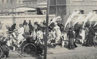Antique Photo China 1920/30s Shanghai Chinese Funeral Procession