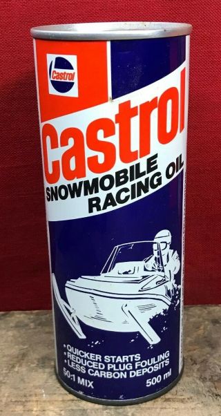 Scarce Canadian (toronto) " Castrol Snowmobile Racing Oil " 500 Ml Full