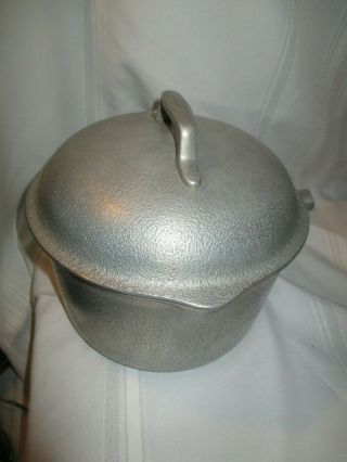 Vintage Hammered Cast Aluminum Sauce Pot Pan Covered Lid 3 Quart Silverseal
