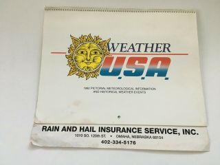 Weather Usa 1992 Calendar Pictorial Meteorological Historic Events Opened 17x11