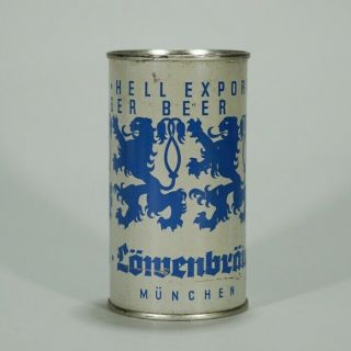 Lowenbrau Hell Export Pale Lager Beer Can Flat Top Munich Bavaria Germany -