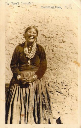 C1910,  Real Photo,  Azo Rppc,  Native American,  Farmington,  Nm,  Old Postcard