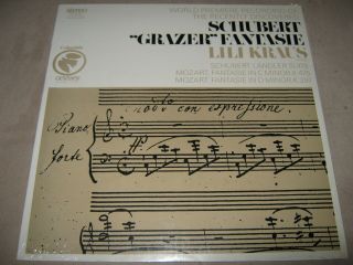 Lili Kraus Schubert Grazer Fantasie Landler Ste Mozart Promo Vinyl Lp