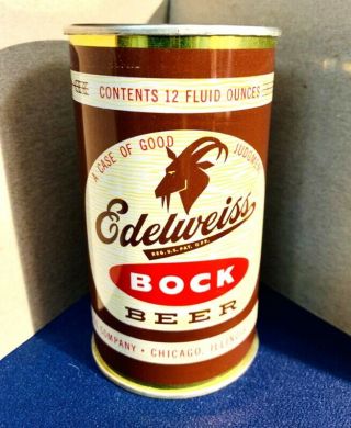 Edelweiss Bock Flat Top Beer Can,  Schoenhofen,  Chicago,  Illinois Usbc 59 - 8
