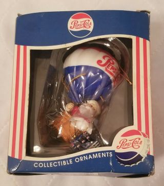 Pepsi - Cola Ornament (christmas) Santa And Hot Air Balloon