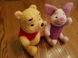 Winnie The Pooh And Piglet,  Plush,  Talking 9 " Tall,  Squeeze To Talk,  Bat Not Inc