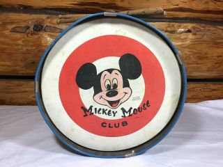 Vintage Noble & Cooley Mickey Mouse Club Drum & Drumsticks Walt Disney Prod