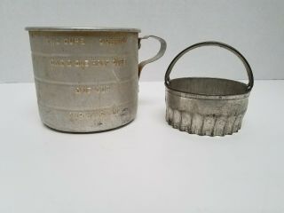 Us Standard Aluminum 2 Cup Measuring Cup And A 3 Inch Aluminum Sculpted Biscuit