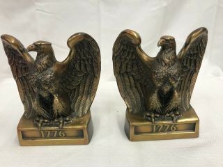 Vintage Brass Eagle Bookends 1776 Philadelphia Mfg.  Co.