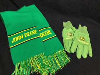 John Deere Knit Scarf & John Deere Gardening Gloes