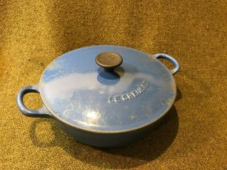 Le Creuset Enameled Cast - Iron 2 5/8 Quart Soup Pot 22 Vintage Dark Royal Blue