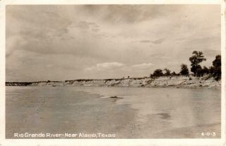 Rio Grande River - Near Alamo,  Texas Real Photo Postcard - Postally
