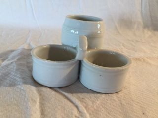 Vintage White Condiment Caddy European Pottery/ceramic