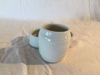 Vintage White Condiment Caddy European pottery/ceramic 3
