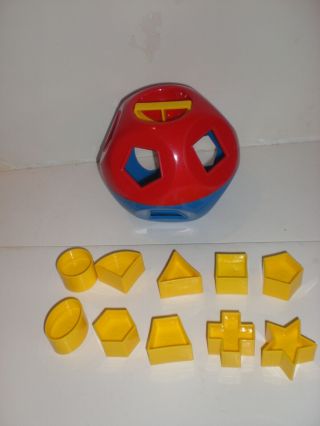 Tupperware Tuppertoys Shape O Ball Sorter Toy Red & Blue 100 Complete