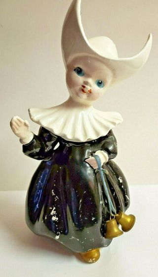 1956 Vintage Kreiss & Company Flying Nun Figurine With Bells Collectible Ceramic