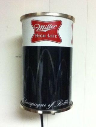 Miller Beer Sign 1959 Lighted Back Bar Light Motion Spinning Bouncing Ball Aj (