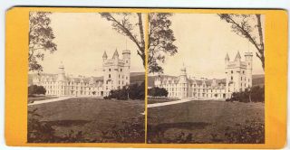 Stereoview - Balmoral Castle From The East,  Scotland