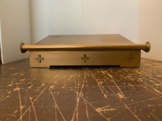 Vintage Church Brass Table Top Bible Stand Holder Cross Design