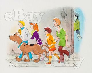 Rare Scooby Doo Cartoon Color Tv Photo Hanna Barbera Studio Concept Art 4 Of 4