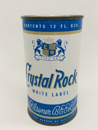 Crystal Rock White Label Beer - Flat Top Can.  Cleveland,  Ohio With Oh Tax Lid