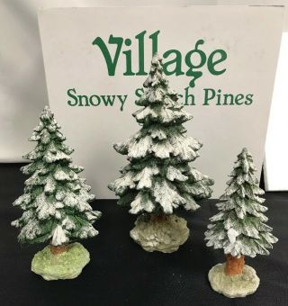 Dept.  56 Village Accessories Snowy Scotch Pines (set Of 3) 52615