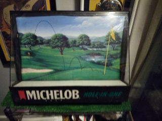 Michelob Beer Golf Motion Hole In One Sign Light 1992