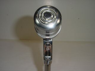 Vintage 1950 ' s Electro - Voice E - V 635 Art Deco Dynamic Chrome Harp Microphone 2