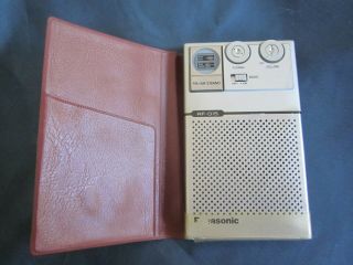 Vintage Panasonic Rf - 015 Transistor Am/fm Portable Radio With Case