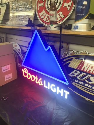 Coors Light Beer Sign Motion Color Changing Led Bar Neo Neon Man Cave Pub
