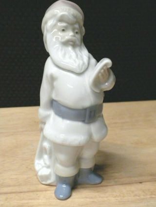 Lladro Santa Christmas Ornament W/list And Bag Pre - Owned Excell