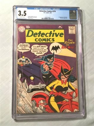 Dc Detective Comics 276 Cgc 3.  5 2nd Bat - Mite Early Batwoman Appearance 1960