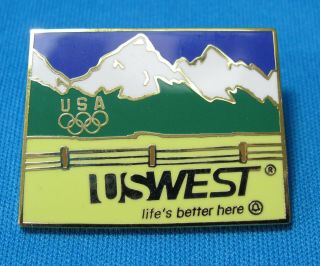 Uswest Colorado Co Pacific Bell Telephone Olympic Advertising Lapel Pin Pinback