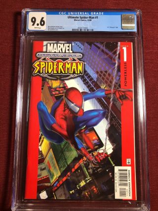 Ultimate Spider - Man 1 Marvel Comics Cgc 9.  6 First Print 2000 Bendis Bagley