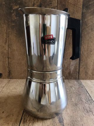 Vev Vigano Inox 18/10 Stainless Italy Moka Pot Stovetop Espresso Maker Vintage