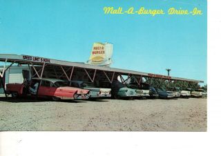 Advertising Postcard Malta A Burger Drive In Soda Fountain Oakley Ks 414