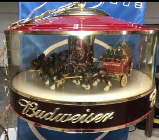 Budweiser Clydesdale Carousel Light Lamp (pre Owned)
