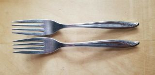 2 Vintage Collectible Forks 7 " Wm Rogers & Son Stainless - Usa