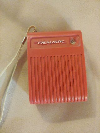 Realistic Orange Hippy Portable Am Fm Transistor Radio 12 - 166 1970s Radio Shack