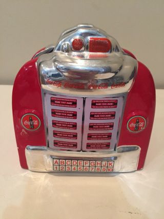 Coca - Cola Jukebox Coaster Holder W/ 6 Record Drink Coasters