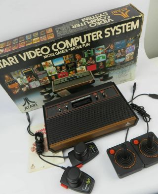 Vintage Atari Cx - 2600 A Video Computer System W/ Box & Controllers -