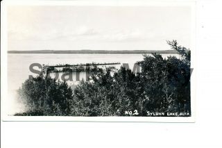 Canada Sylvan Lake Alberta 1946 Rp Vintage Postcard S02