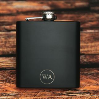 Hip Flask Personalised Monogram Initials Engraved Wow