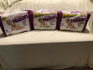 Vintage Huggies Diapers Size Large Prop 1980s 3 Packages W/non - Vintage Diapers